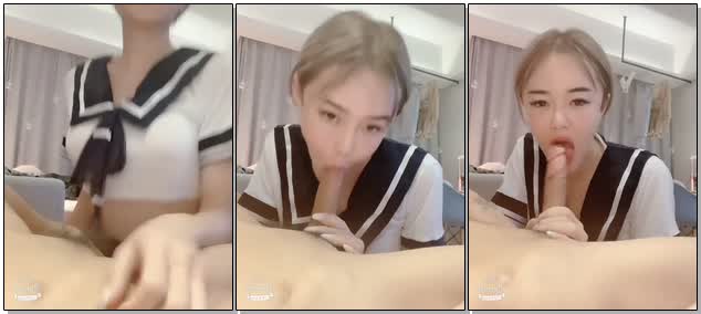 长袜JK装TS教你如何舔鸡巴，灵动的小舌含的真舒服！